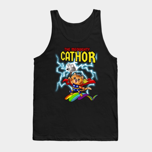 Cat Thor mighty Cat lightning caped Kitty comic Tank Top by Juandamurai